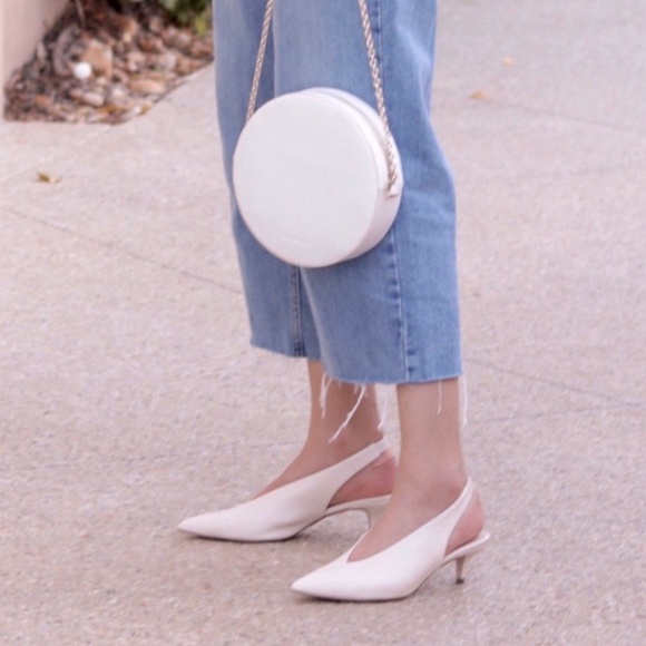 Office Miranda White Sling Back Kitten Heeled Shoes - Picture 4 of 7